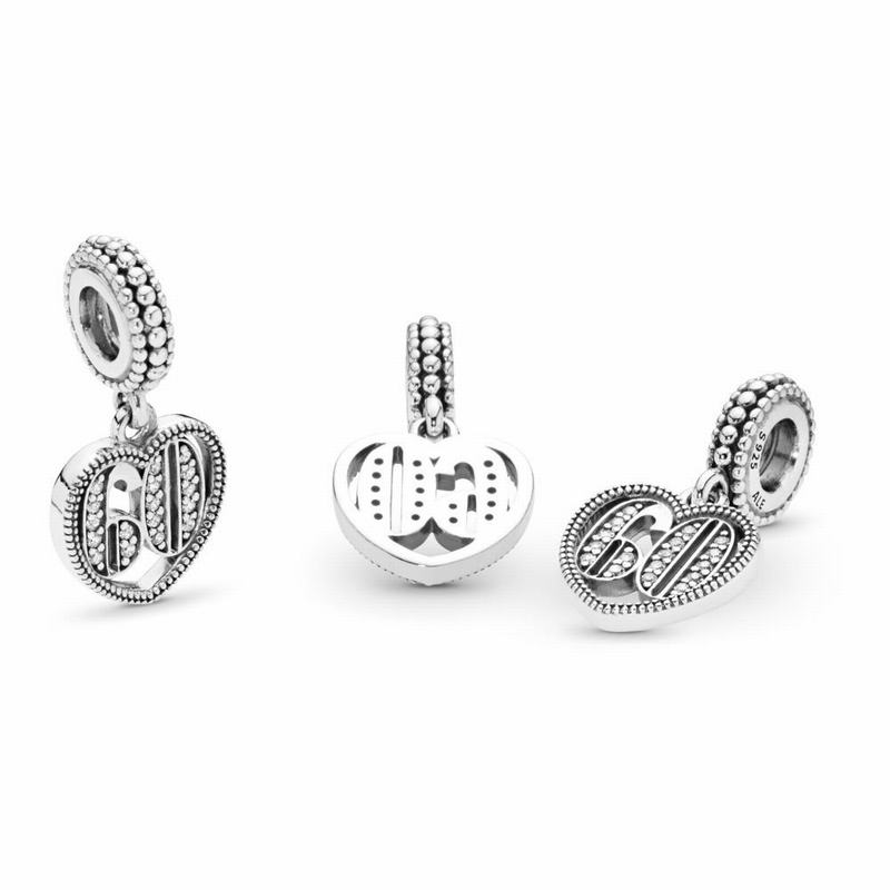 Pandora 60 Years Of Love Dangle Charm - Sterling Silver/Cubic Zirconia - Canada | MJ5786IN